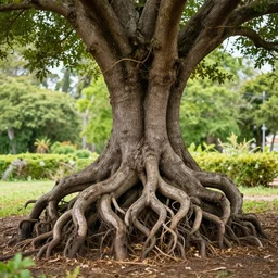 a victoria de samotracia made from roots of a tree