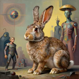 groot rabbit by artstation, deviantart, artfol, artbox, cgsociety, gfxartist, artful, zatista, artpal, instagram, blendernation, frank stella, beeple, giger, kopera, zawadzki, abstract, surrealism, hyperrealism, futurism 4 k, octane