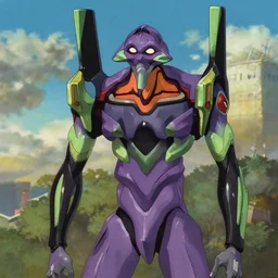 a scene from evangelion in studio ghibli style