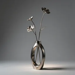 i dream of a vase flowers, modern, studio, metal sculpture, studio light