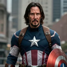 Keanu reeves as Captain America 4K quality super realistic