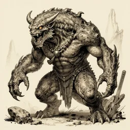 detailed illustration of ancient monster by @ caestrad