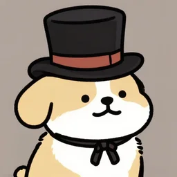 cartoon dog wearing a tophat