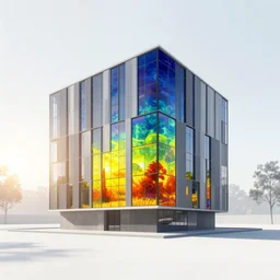 building by odile decq, nightvision thermal imaging meadow cyberpunk morning sun forest synthwave uv light tron at dusk nature, archdaily, wallpaper, highly detailed, trending on artstation.