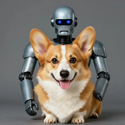 Norman Rockwell portrait of corgi as Robocop, detailed, 4k