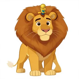 beautiful cartoon portrait character design of an egyptian lion. deviantart adoptable, style of maple story and zootopia, portrait studio lighting by jessica rossier and brian froud in the style of disney, traditional