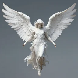 a white angel with feathered wings open, digital art in the style of zdzislaw beksinski 4 k w 7 6 8