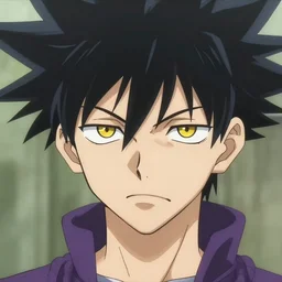 portrait of hisoka morow hunter hunter male thin lips small eyes very thin pursed lips extremely sharp jaw yellow iris almond almond eyes squinting eyes dark red hair soft hair crimson teardrop tattoo anime, elegant, highly detailed, digital painting, artstation art by ruan jia and greg rutkowski, madonna