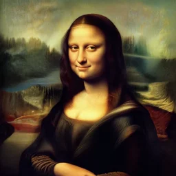 a portrait painting of Walter White in Mona Lisa, low contrast