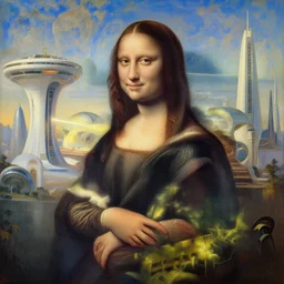attractive futuristic world. highly detailed painting by leonardo da vinci 8 k