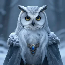 auril, god of winter, owl faced crone, digital art, trending on artstation, portrait