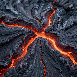 close up of the crusty surface of lava, with the lava glowing from underneath,  8k, octane render, ultra realistic, trending on artstation,