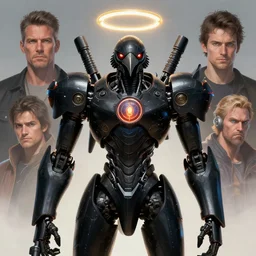 black gunpla droid kenku. anthropomorphic black bird beak. torso. halo reach, science fiction, portrait by donato giancola and greg rutkowski and wayne barlow. top all time r / imaginarycyberpunk.