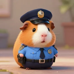 cute little anthropomorphic Guinea Pig, body cam, episode of cops, tiny, small, short, police outfit, cute and adorable, pretty, beautiful, matte fantasy painting, DeviantArt Artstation, by Jason Felix by Steve Argyle by Tyler Jacobson by Peter Mohrbacher, cinema