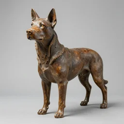 a photorealistic sculpture of a dog by ellen jewett