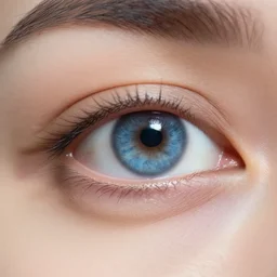 A close up shot of a crying eye, blue iris, realistic 4k ultra hd