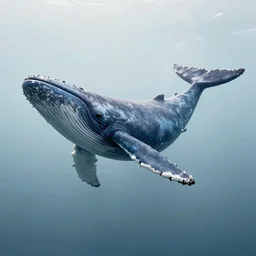 a huge blue whale is floating in mid air, epic, cinematic shot, soft light, soft colore, artstation, atmosphere, high definition