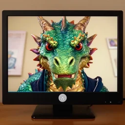a video call from a dragon facing the camera head on. in the style of @ 9 0 snewsscreens