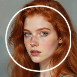 my new profile picture, woman, very pretty girl, red hair, painting, blue / gray eyes, early 2 0's.
