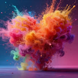 an explosion of love and colors in the beautiful space, vivid, matte painting, trending artstation, octane render, 8k cinematic, hyperrealistic,