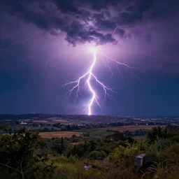vast view of a magnificent lightning, style of spray paint, vivid n - 4 8