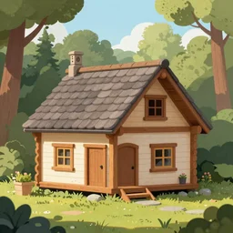 a cozy cabin in the woods with a style inspired by fairy tale cottages