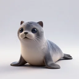 a seal cat hybrid. 3D render.
