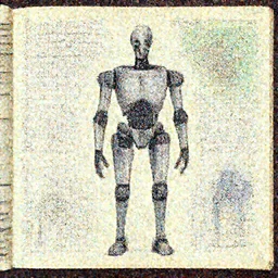 anatomy of the terminator, robot, cyborg, t100, diagrams, map, marginalia, sketchbook, old script, inhabited initials, pastel infographic by Wes Anderson and victo ngai