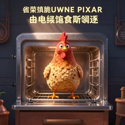 chicken trapped in oven pixar movie poster