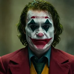 Film still close-up shot of Dwayne The Rock Johnson as The Joker from the movie The Dark Knight. Cinematic, Photographic, photography