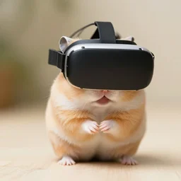 hamster using a vr headset