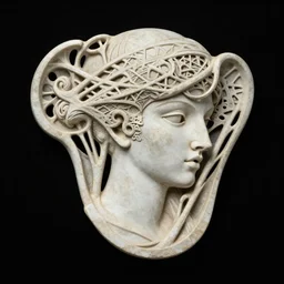 beautiful simple organic molding piece with a black background, art nouveau, gaudi, sharp focus, dynamic lighting, harmony, beauty, masterpiece