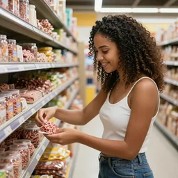 a Brazilian girl went shopping for minced near