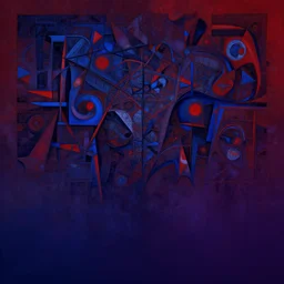 the brittle. digital painting, vertical, intricate, beautiful, detailed, grunge, illustration, abstract art by milo manara and el lissitzky and malevich and kandinsky, trending on artstation. blue, dark red and dark purple color scheme, gradient darker to bottom