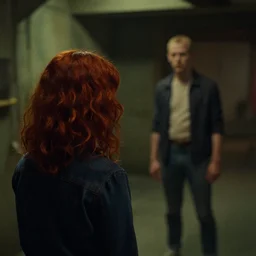 rear shot of kate bush looking at vecna from stranger things. hyppereal. underground.