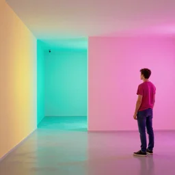 trending liminal space render 2 0 2 0 in the style of bill viola and gregory euclide, bright color hues