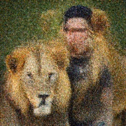 Mr Cobra Rodriguez posing with his lion, (EOS 5DS R, ISO100, f/8, 1/125, 84mm, postprocessed, crisp face, facial features)