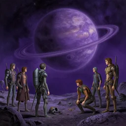planet cocytus from lucasarts game the dig, alien planet, purple ocean, eternal twilight, by greg manchess, huang guangjian, gil elvgren, sachin teng, greg rutkowski, jesper ejsing, ilya kuvshinov