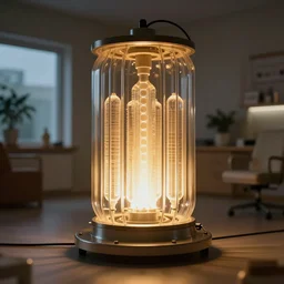 backlit photograph of glowing orgone accumulator in modernist suburban clinic, octane render, highly detailed, in roger deakins style, 3 5 mm ektachrome, ultra sharp