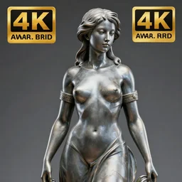 chrome statue woman, highly detailed, 4 k, hdr, smooth, sharp focus, high resolution, award - winning photo, artgerm, photorealistic