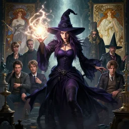 highly detailed vfx portrait of a witch casting light magic, unreal engine, greg rutkowski, loish, rhads, beeple, makoto shinkai and lois van baarle, ilya kuvshinov, rossdraws, tom bagshaw, alphonse mucha, global illumination, detailed and intricate environment