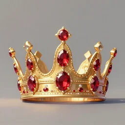 a crown with 3 red gems on it, digital art