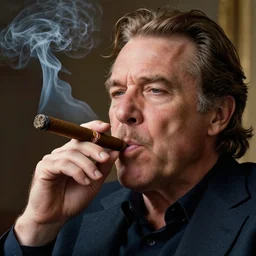 hyperdetailed, hyperealistic, 4 k portrait of sam elliot smoking a cigar