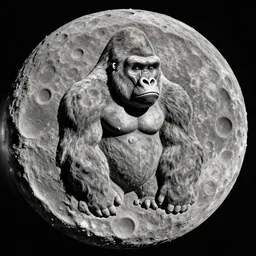 gorilla shaped crater on the moon by chesley bonestell