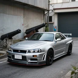 Nissan GTR R34 Parked in alley cannon photo 1mp