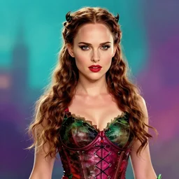 A beautiful portrait of Natalie Portman as Poison Ivy from Batman movie, digital art by Eugene de Blaas and Ross Tran, vibrant color scheme, highly detailed, in the style of romanticism, cinematic, artstation, Greg rutkowski