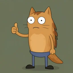 illustration of a anthromorphic catfish giving a thumbs up in the style of bojack horseman, by lisa hanawalt