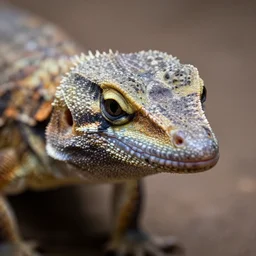 close up of a velicoraptor goanna face