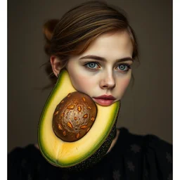 portrait of emma watson with the body of an avocado, by giuseppe arcimboldo and paul barson and annie leibovitz and faith yata and artgerm and alphonse mucha, photorealistic, f 1. 8, soft lightning, high detail, 8 k