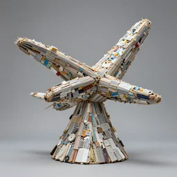 A sculpture a 🛩️ made pure recycle materials trash, Rebecca Sugar